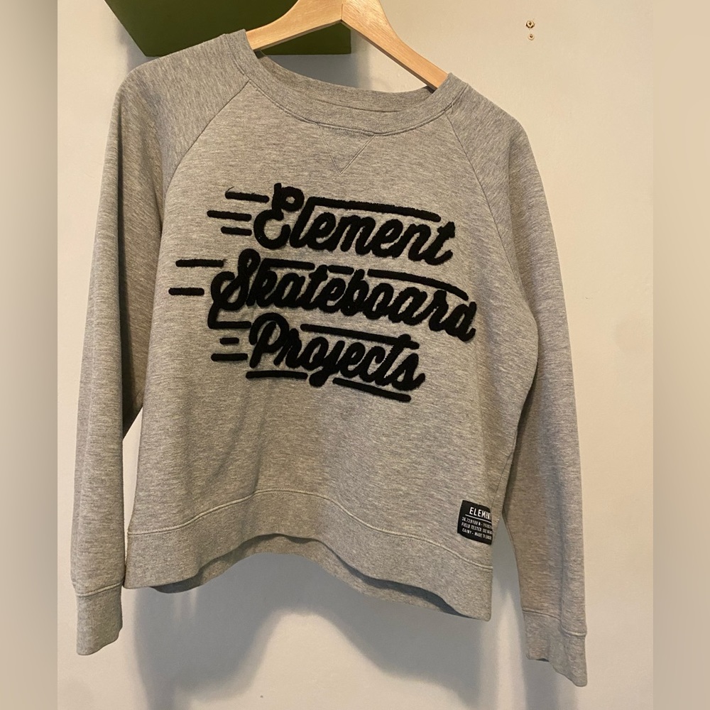 Element cropped embroidered skate sweatshirt